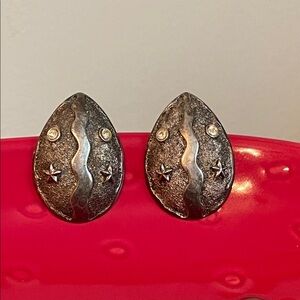 🍄Unique Silver Plated Celestial Teardrop Dome Earrings